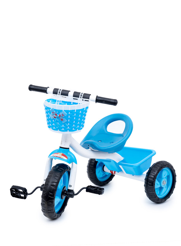 Baby plus INFANS Kids Tricycle Rider with Adjustable Seat, Storage Basket, Premium Quiet Wheels, Non-Slip Handle for Baby boy