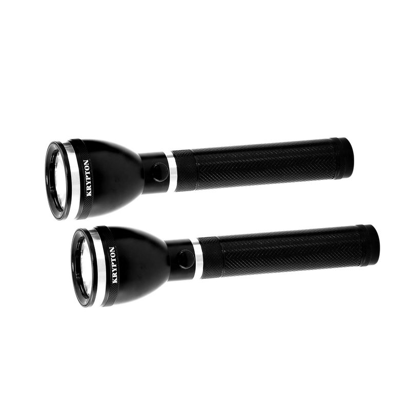 1500mAh Rechargeable Flash Light Combo 2 in 1 - High Power Flashlight Super Bright CREE LED Torch Light - Powerful Torch for Camping Hiking Trekking Outdoor - Set of 2