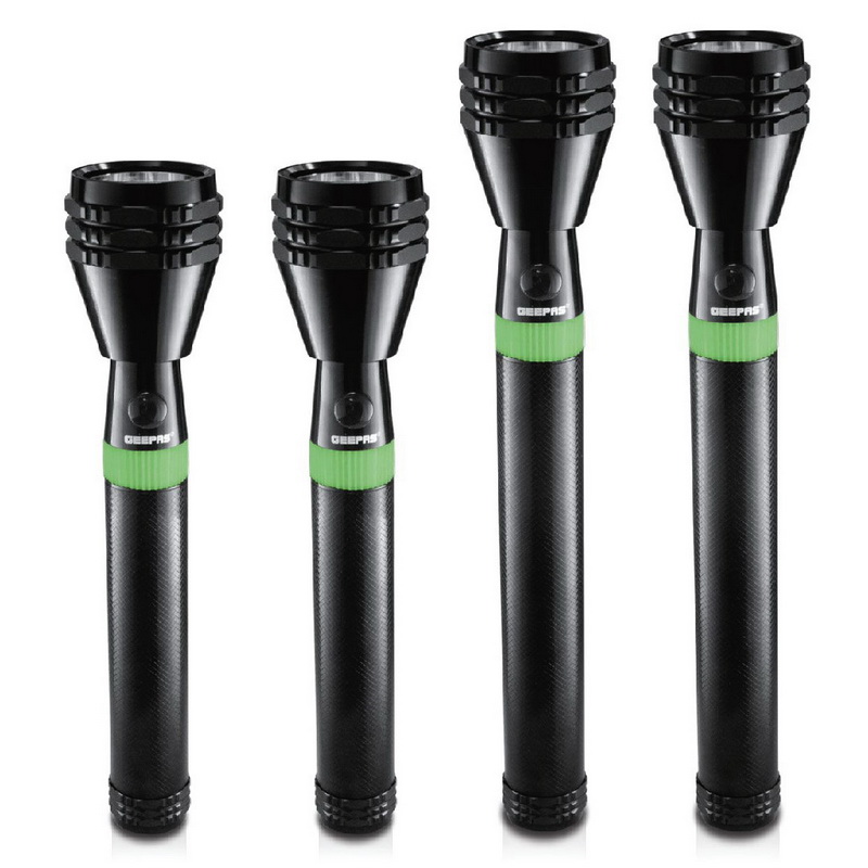 Torch 4Pcs Rechargeable LED Flashlight - Bright Cool White Light 2000M Range with 1900mAh Battery, 3W CREE LED | Regulated Intensity Flashlight, Charge Up to 1500 Times | Led Life Time Warranty
