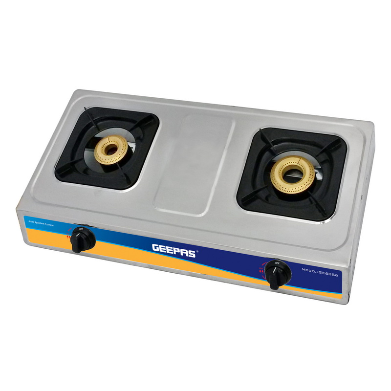 2-Burner Gas Hob/Cooker - Attractive Design, Gas Range 2-Burner Stove Cooktop, Auto Ignition, Outdoor Grill, Camping Stoves| Stainless Steel Body | Compatible for Gas