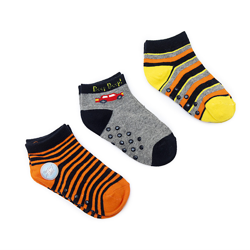 Younglife 3Pair Non-skid Ankle Socks Assorted colour 0-12 month 