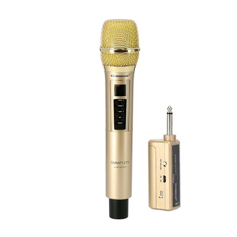 Professional Dynamic Wireless Microphone - 50m Range - 180-280MHz Carry Frequency - 15V AA Battery - Portable, Lightweight - Multifunctional - LCD Display - Noise Lock