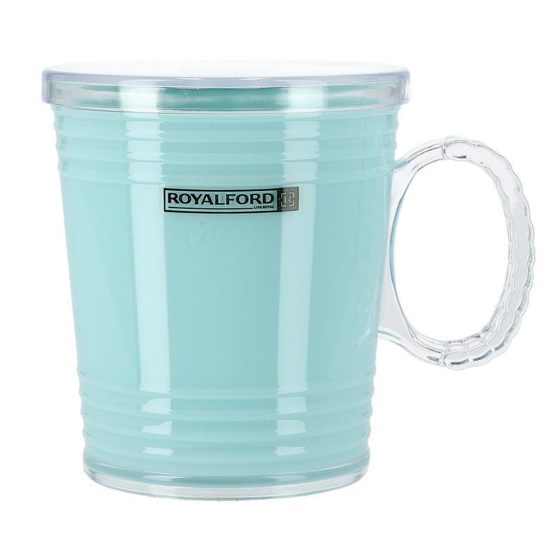 Royalford 300ml Acrylic Water Cup with Loop Handle - Large Coffee Mug, Durable, Safe & Lightweight Acrylic | Freezer Safe | Thick Wall Mug | Ideal for Hot & Cold Drinks with Grip Handle