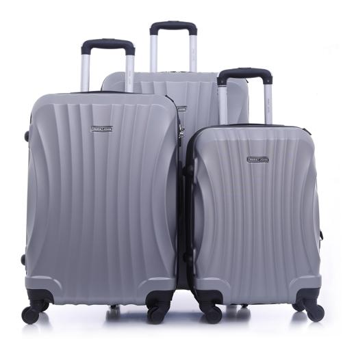 Parajohn PJTR3057 ABS Hard Trolley Luggage Set, Silver Grey