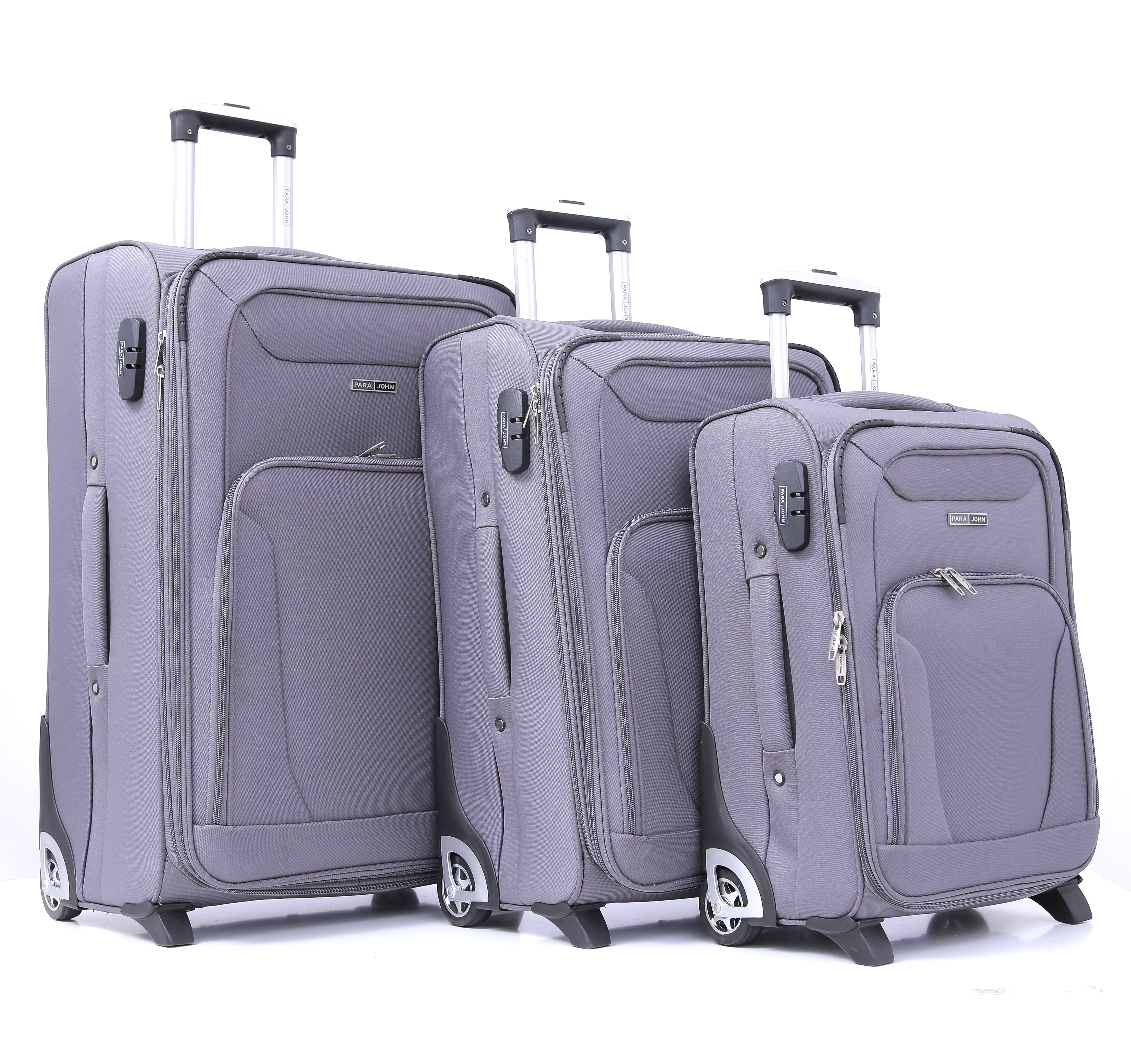 8 Travel Luggage Suitcase, Set of 3 - Trolley Bag, Carry On Hand Cabin Luggage Bag - Lightweight Travel Bags with 360 Durable 4 Spinner Wheels - Soft Shell Luggage Spinner