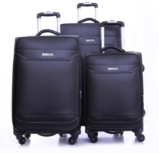 Parajohn PJTR3022 Buffalos 3 Pcs Trolley Luggage Set, Black