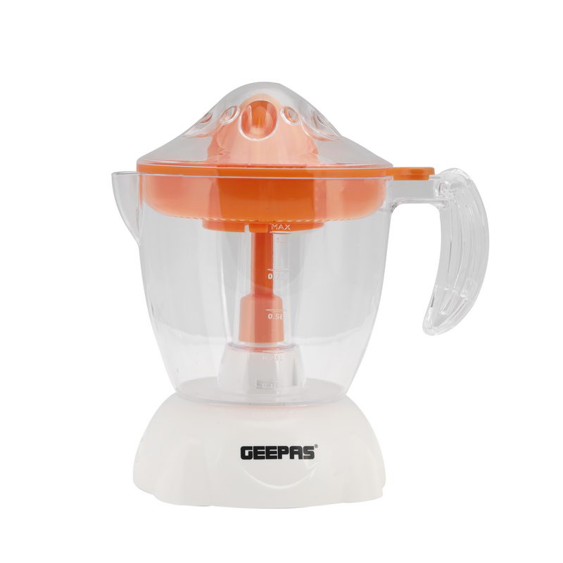 Geepas GCJ9900 40W Citrus Juicer - Portable Pressing Cone for Quick, Healthy, Nutritious Juices | Effortless Juicer with 2 Cone, Bi-Direction Twist, 1L Capacity | 2 Years Warranty