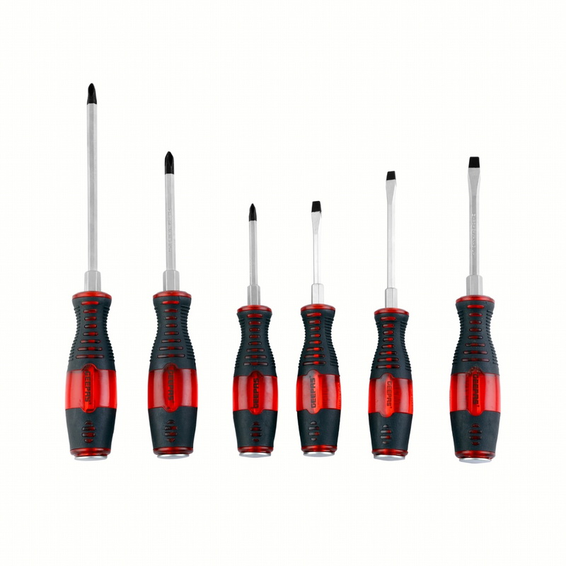 Professional 6 Pc Screwdriver Set with Storage Case Kit - General Purpose Soft-Grip Screwdriver with Slotted & Phillips 6-Pieces-Bicoloured Set | CR-V Expert Quality Steel Screwdriver Toolkit