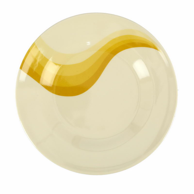 10" Melamine Ware Super Rays Flat Plate - Pasta Plates | plate with playful Classic decoration, dishwasher safe | Ideal for Soup, Deserts, Ice Cream & More (Orange)