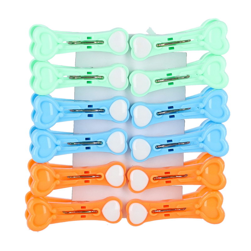 Royalford RF5282 Multi-Purpose 12 Pieces Cloth Clip- Hanger Clips, Slim-line Plastic Finger Clips Clothes Pants Hanger Clips | Multi Colour | Ideal for Hanging Clothes