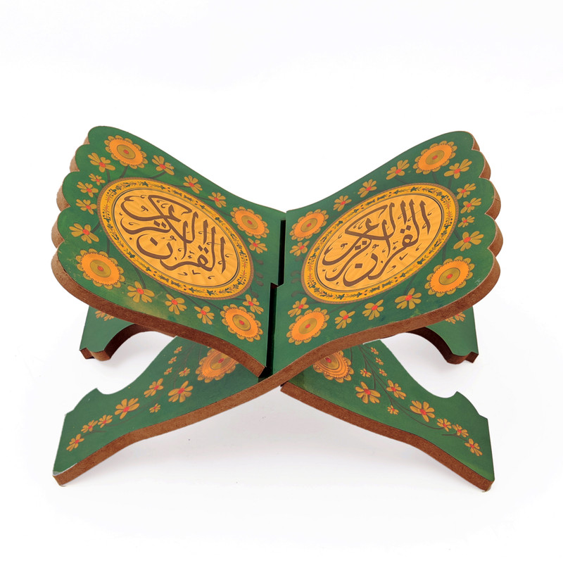 DAY N DAY Wooden Quran stand green print