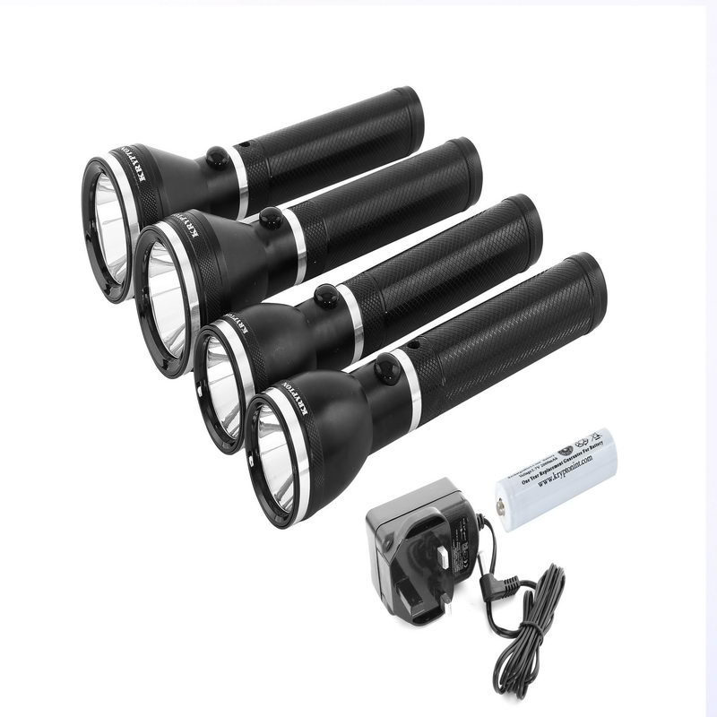 Rechargeable Flash Light, 4 in 1 LED Flashlight - High Power Flashlight Super Bright CREE LED Torch Light - Built-in 2000 Mah Li-Ion Battery - Powerful Torch for Camping Hiking Trekking Outdoor- Pack 