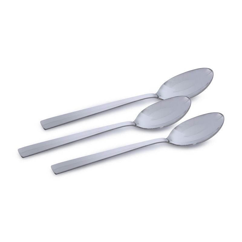 Delcasa DC1469 3Pcs Stainless Steel Coffee Spoon - Plain Pattern Cutlery, Dishwasher Safe, Mirror Polished, Ergonomic Handle | Stainless Steel Material | Perfect for Home, Hotel & More
