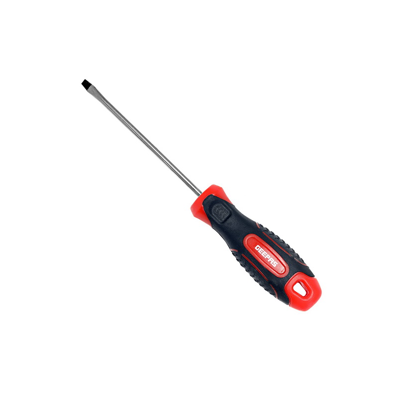 Precision Screwdriver - Slotted Screwdriver with Soft Grip Rubber Insulated Ergonomic Handle - CR-V Build, Magnetic Tip and Hanging Hole for Easy Carry - Bicolored Red/Black - (SL 4x100mm)