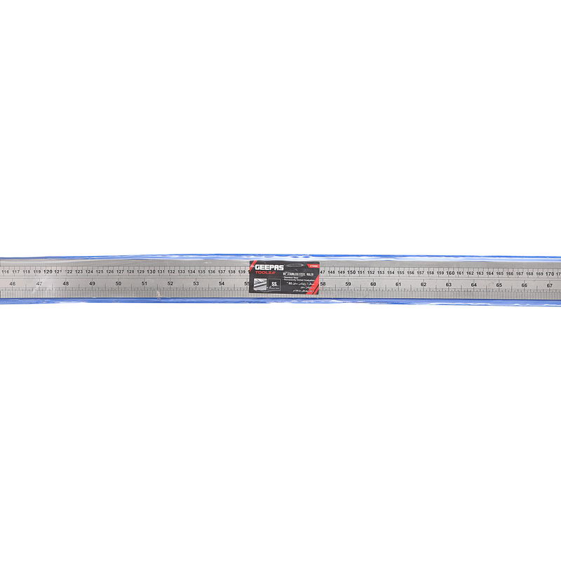 Stainless Steel Ruler - 200cm Precision Metal Ruler for Accurate Easy to Read Measurements for Office Engineering Drawings with Conversion Tables | Hanging Hole for Storage