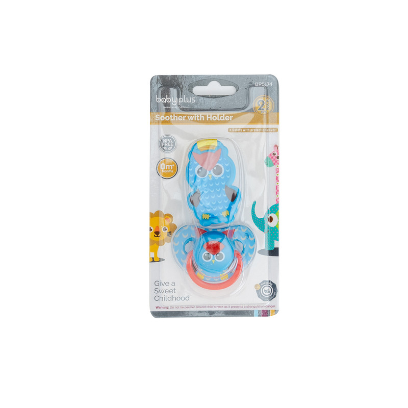 Baby Plus Baby 2Pcs Pack Soother With Holder  (0 Months) 