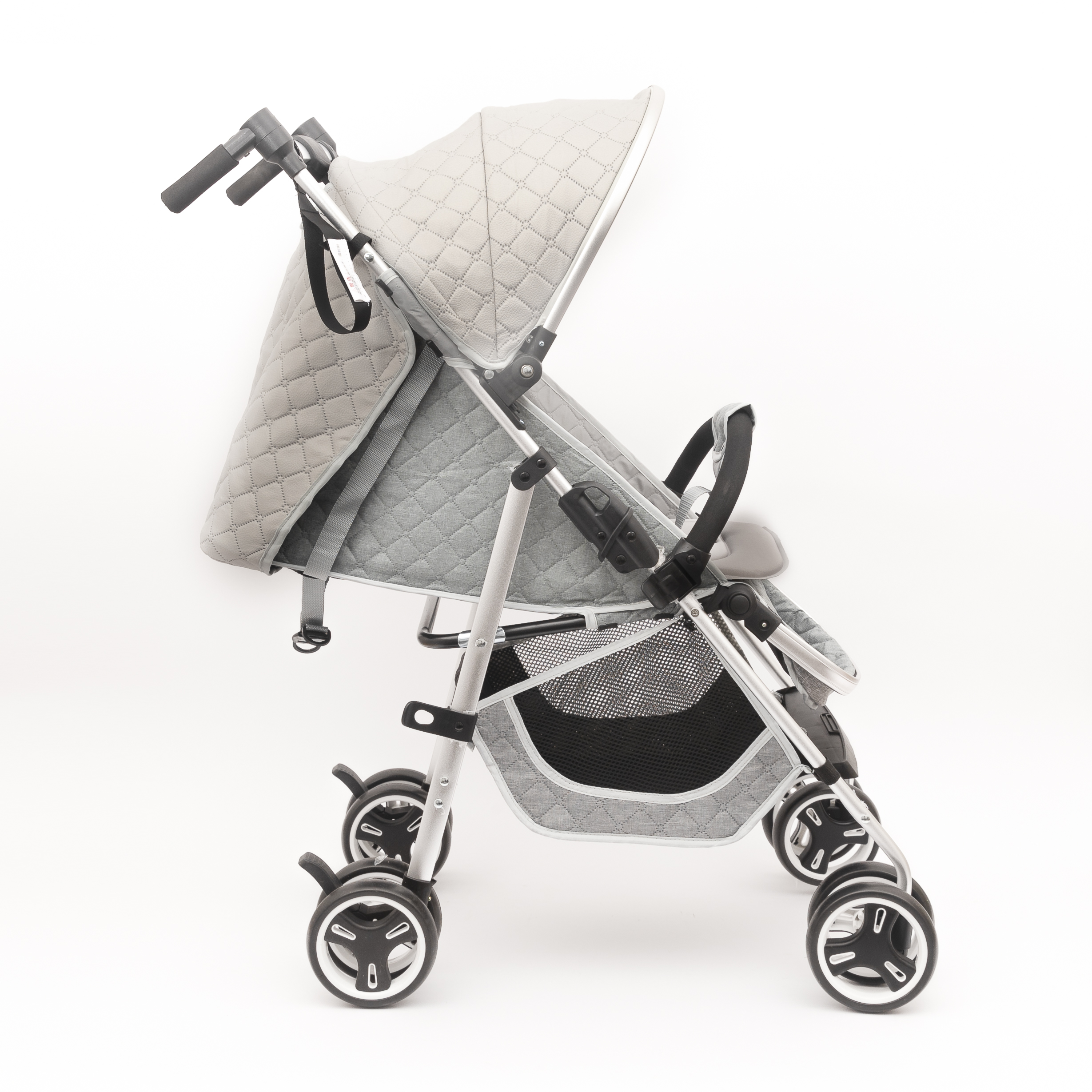 Baby Plus  Baby Stroller Adjustable And Reclining Backrest, Grey - Pack Of 1 Bp9000-Grey