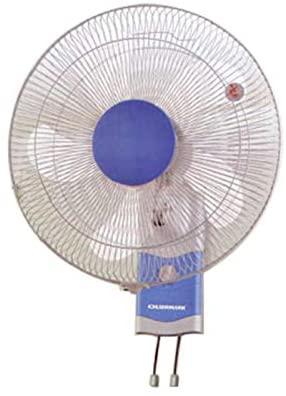 Wall Fan, 16 Inch - Two Pull String Switch - 3 Speed Setting - 120 Ribbed Grills - 5 Leaf ABS Transparent Blade - 60W Powerful Motor - Wide Angel Horizontal Oscillation