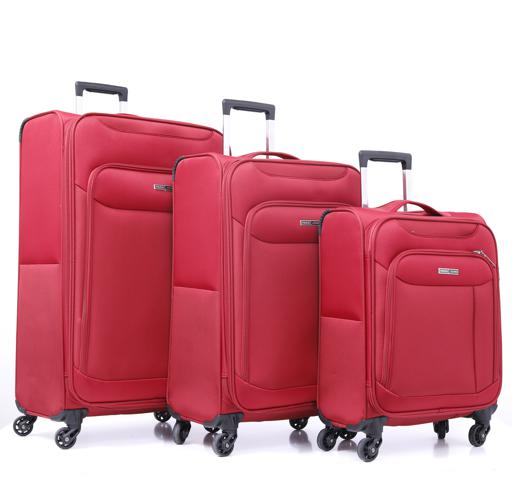 Parajohn PJTR3117 Polyester Soft Trolley Luggage Set, Red