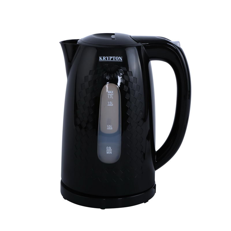 Electric Plastic Kettle, 1.7L - 360 Degree Rotation Base - Concealed Stainless Steel Heating Element - Boil Dry Protection - Auto Turn Off - Double Water Window - Indicator Light