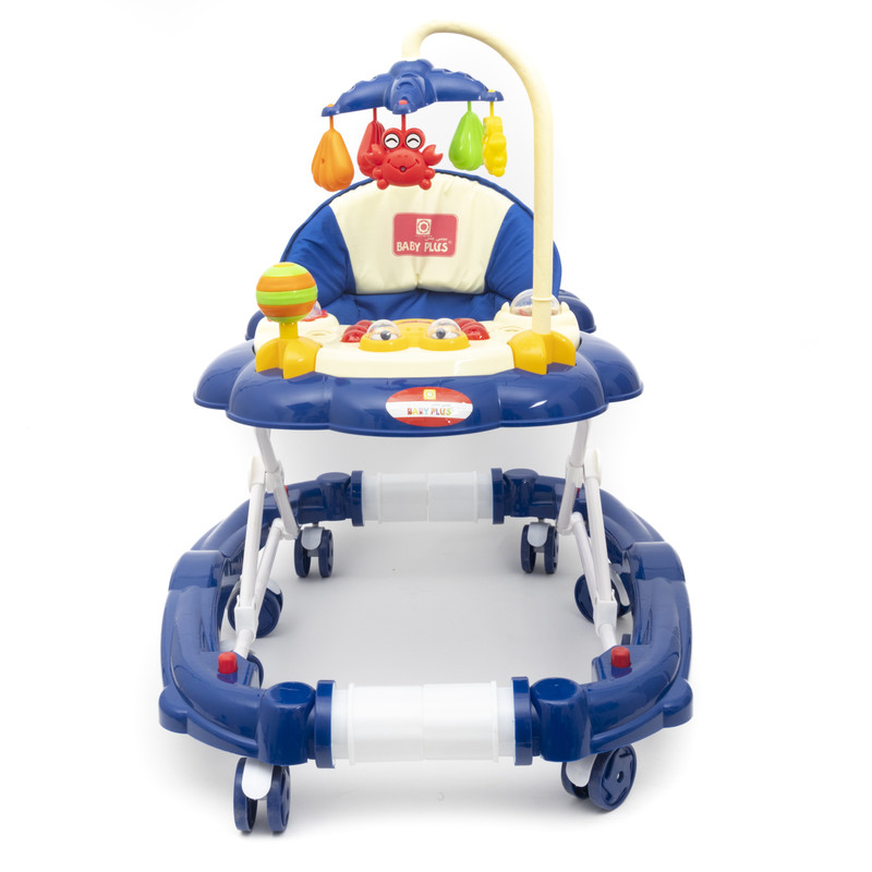 Baby Plus Bp6003 W Navy Baby Walker Cum Rocker, 4-16 M