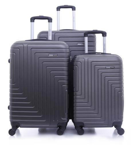 Parajohn PJTR3077 ABS Hard Trolley Luggage Set, Darkgrey