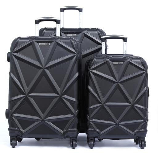 Parajohn PJTR3126 MATRIX 3 Pcs Trolley Luggage Set, Black