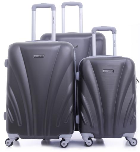 Parajohn PJTR3011 Palma 3 Pcs Trolley Luggage Set, Grey