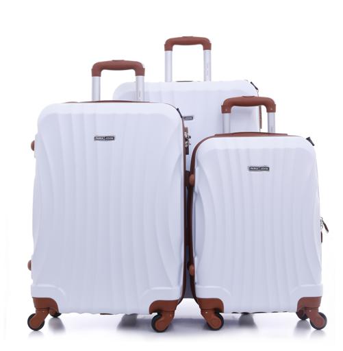 Parajohn PJTR3057 ABS Hard Trolley Luggage Set, White
