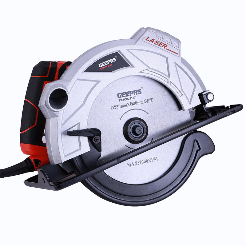 Geepas GCS2000 2000W 235mm - Multi-Purpose Circular Saw, Bevel Angle Joint Cuts - Blade 85mm Cutting Depth, Dust Extraction, Depth & Angle Adjustment | Ideal for Wood, Mild Steel & Plastic