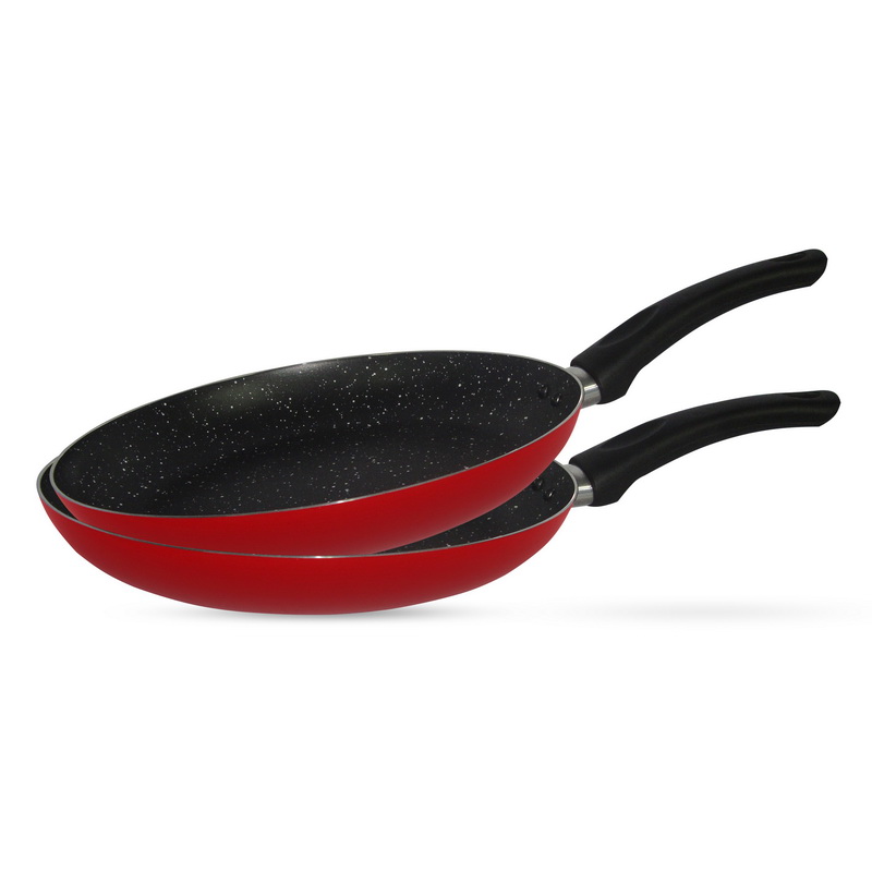 Royalford RF8521 2Pieces Aluminium Fry Pan 22 & 26 Cm - Aluminium Non-Stick Fry Pan | Ergonomic Handle | Frying Pan with Evenly Heating Thick Base | Ideal for Frying Sauting Stir-Frying