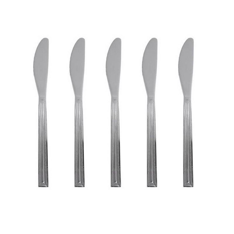 6 Set Steak Knives Stainless Steel - Portable Sleek Steel Cutlery for Home & Kitchen | Dishwasher Safe | Serrated Dinner Knives Set, Polished Design | Ideal for Cutting Meat, Veggies & More