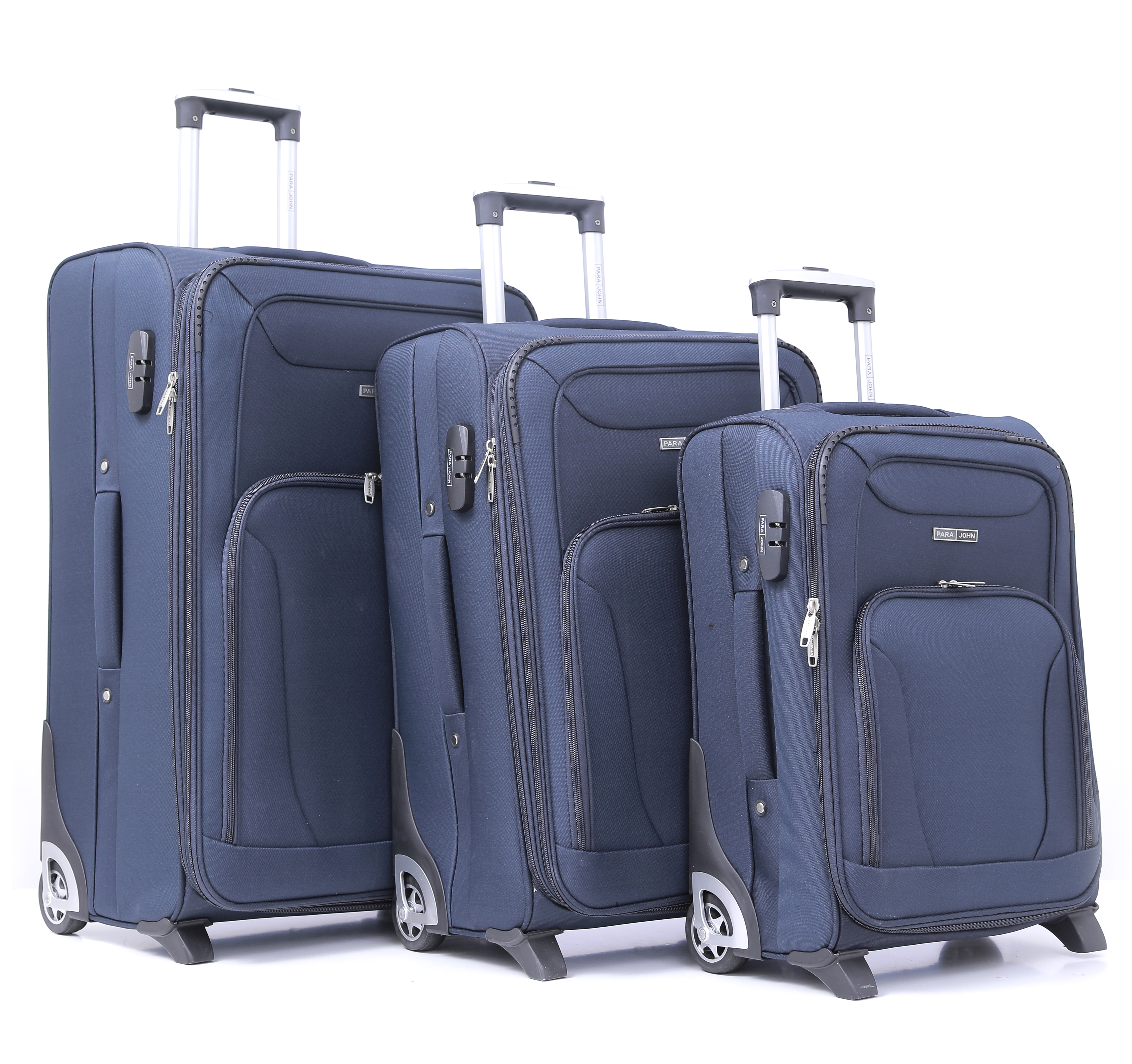 8 Travel Luggage Suitcase, Set of 3 - Trolley Bag, Carry On Hand Cabin Luggage Bag - Lightweight Travel Bags with 360 Durable 4 Spinner Wheels - Soft Shell Luggage Spinner
