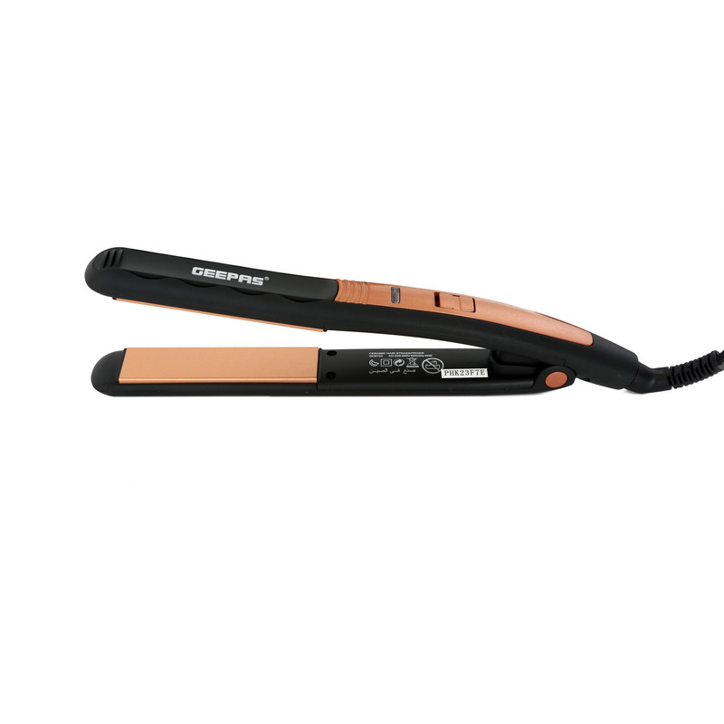 Hair Straightener with Ceramic Plates, Gold and Black