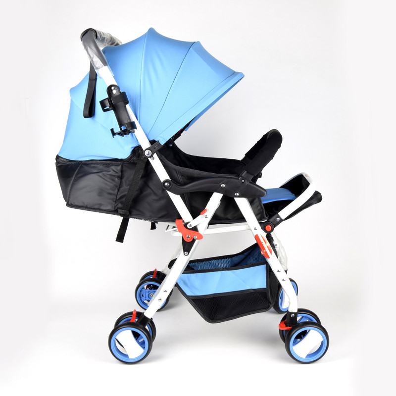 Baby Plus Bp8482 Blue Stroller Cum Pram, 0-36 M