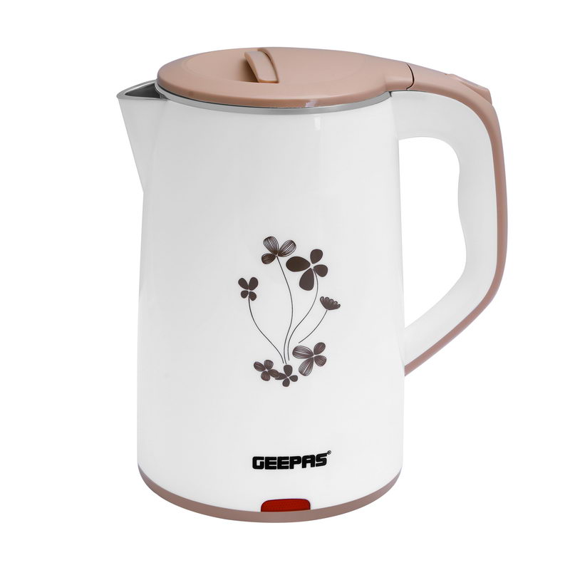 Geepas GK6138 1500W 1.8L Double Layer Electric Kettle, Cordless |Stainless Steel Inner, Boil Dry Safety & Auto Shut Off | Heats up Quickly & Easily | Boiler for Hot Water, Tea & Coffee | 2 Year Warran