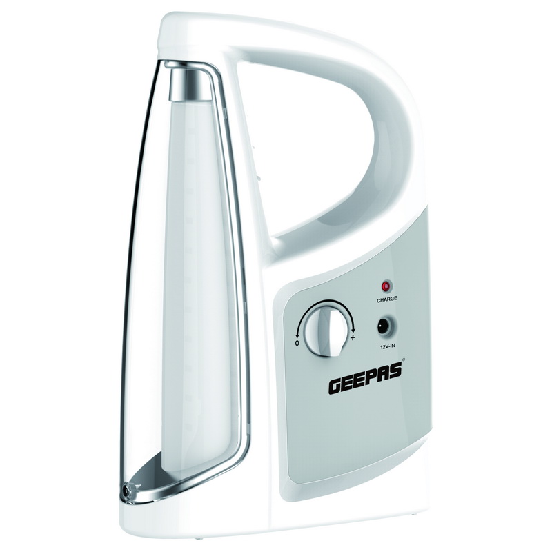 Geepas GE53019UK 12W Rechargeable Emergency Lantern with Light Dimmer Function, 24 Pc LEDs, 15 Hours Working Time, Suitable for Power Outages, and Camping - 2 Years Warranty