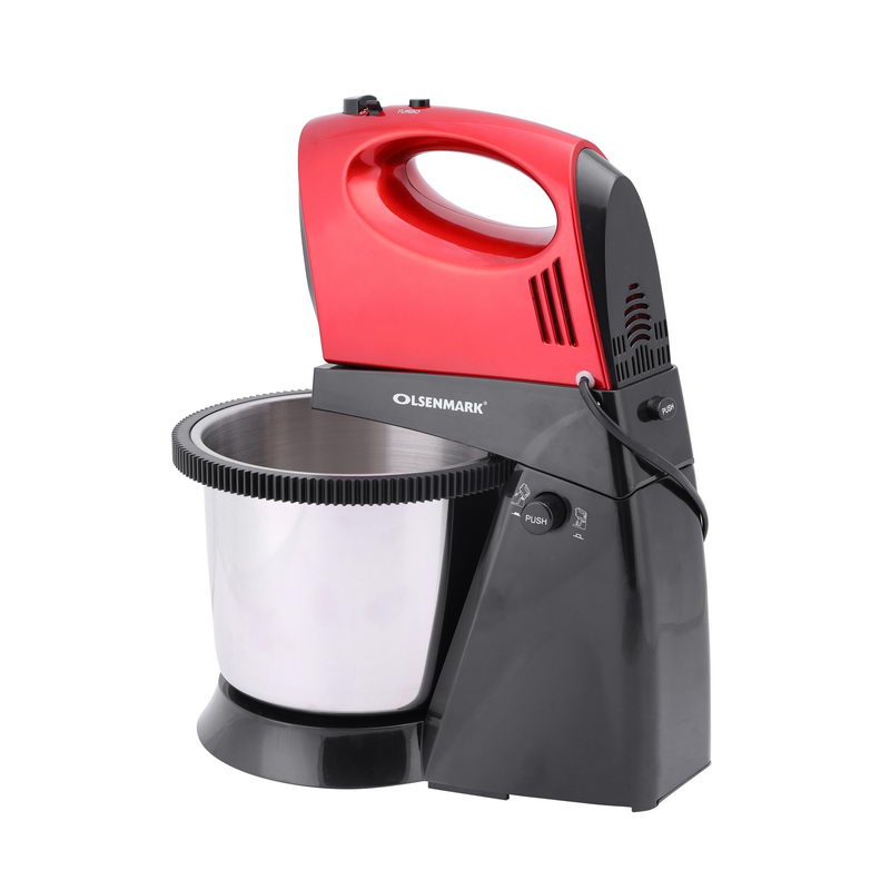 Stand Mixer - 300W Powerful Motor - 5 Speed Control - Stainless Steel Bowl - Chromed Beater - Dough Hook - Whipping - Mixing