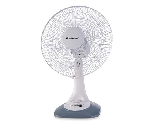 Table Fan, 16 Inch - Piano Switches - 3 Speed Setting - 120 Ribbed Grills, 5 Leaf ABS Transparent Blades - Wide Angle Horizontal Oscillation - Timer Function - Cooling for Summer in Home/Office