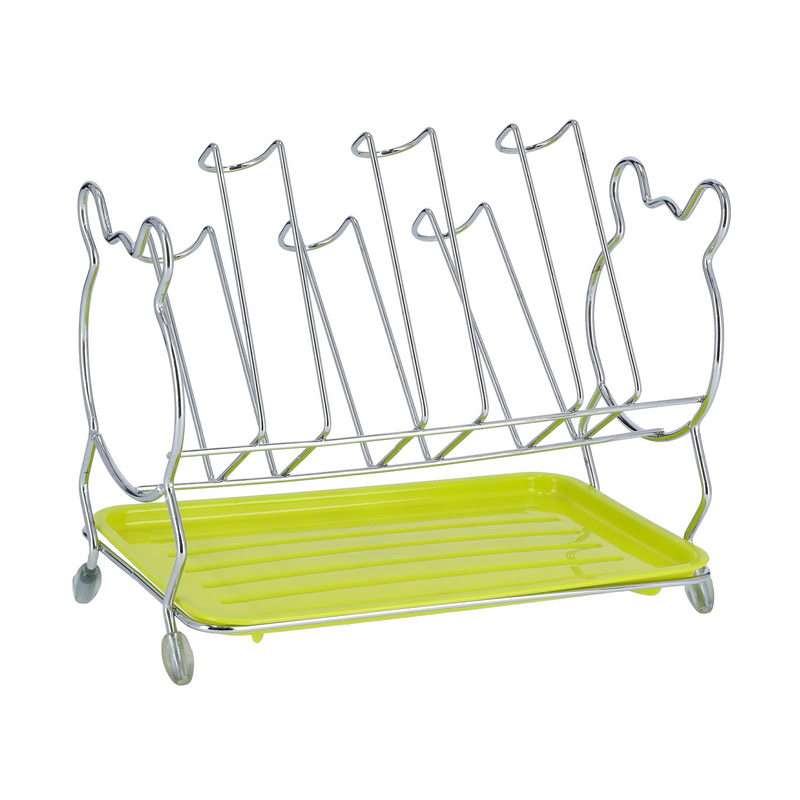 Stainless Steel 6 Pcs Glass Stand Holder with Tray - Glass Drainer Storage Drying Rack - Glass Holder Rack - Drying Holds 6 Cups - Ideal for Storing/Draining/Drying Cups, Mugs, Glasses