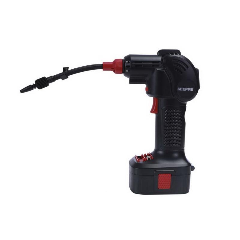 Geepas GTI63016UK Car Tyre Inflator - Rechargeable Hand Held Electric Air Compressor Portable Pump, Digital Pressure Gauge & LCD Display | Includes Ball Pin | 115 PSI / 7.9 Bar Max Pressure