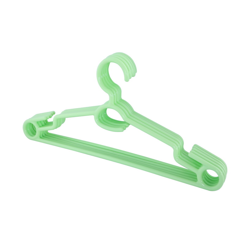 5Pcs Cloth Hanger Set - Home Premium Coat Hangers Set for General Use -Rotating Swivel Hook, for Ties - High-Quality Polymer Construction, Universal Colours & Non-Slip Design (Green)