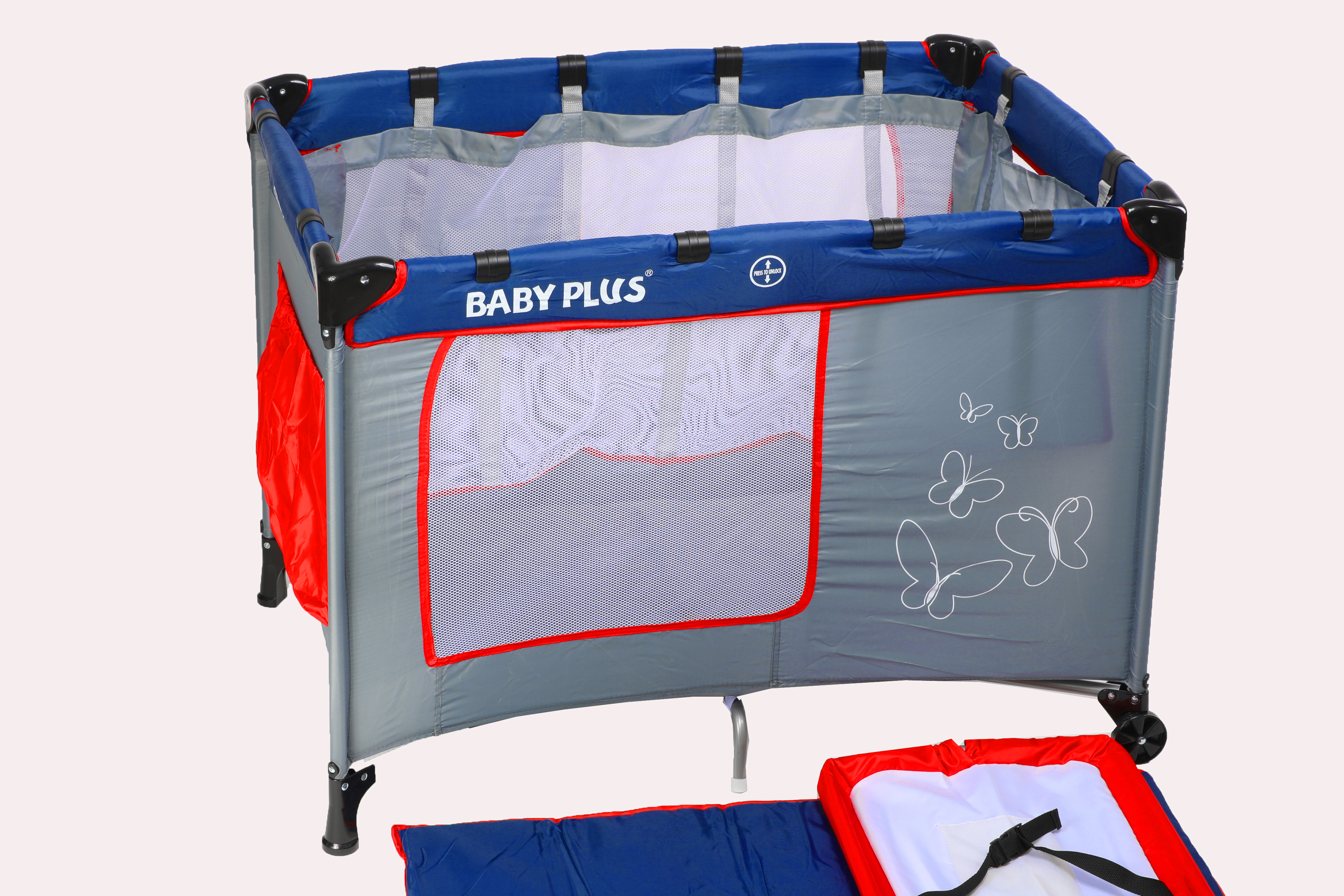 Baby Plus Play Pen Cum Baby Cot With Changing Table & Storage, 0-36 Months