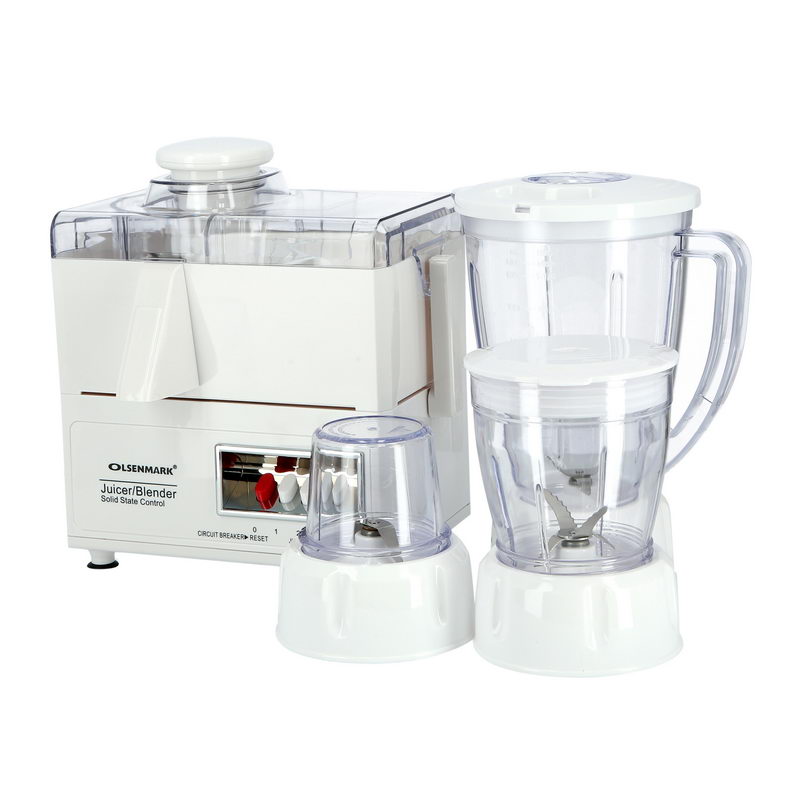 400W 4-in-1 Food Processor & Juicer - Multifunctional Smoothie Maker, Juicer, Compact Electric Blender, Chopper & Grinder - 2-Speed Pulse Function for Ice Crusher
