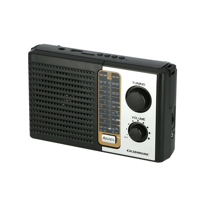 Rechargeable Radio | BT/USB/SD/TF Music Player | Excellent Sound Quality, Bluetooth Speaker | Lightweight Portable FM Radio | 4 Band Radio | Stylish Retro Design