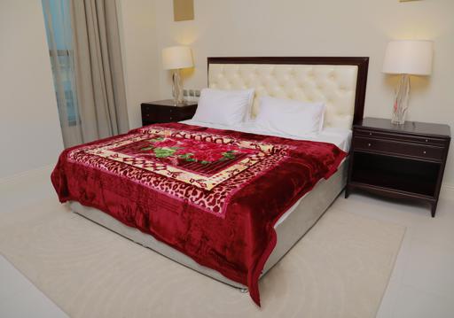 Parrylife Emarati Floral Maroon Bordered Double 2 Ply Embossed Blanket 200*240 Cm,Soft And Warm
