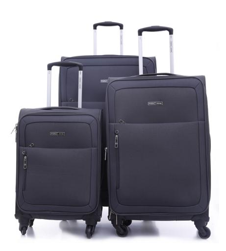 Parajohn PJTR3109 Polyester Soft Trolley Luggage Set, Grey