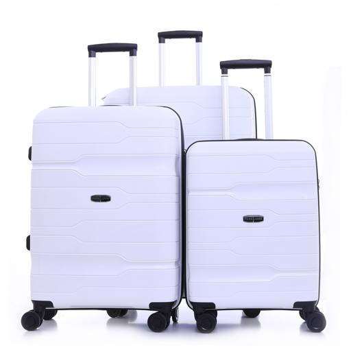 Parajohn PJTR3136 Novo 3 Pcs Trolley Luggage Set, White