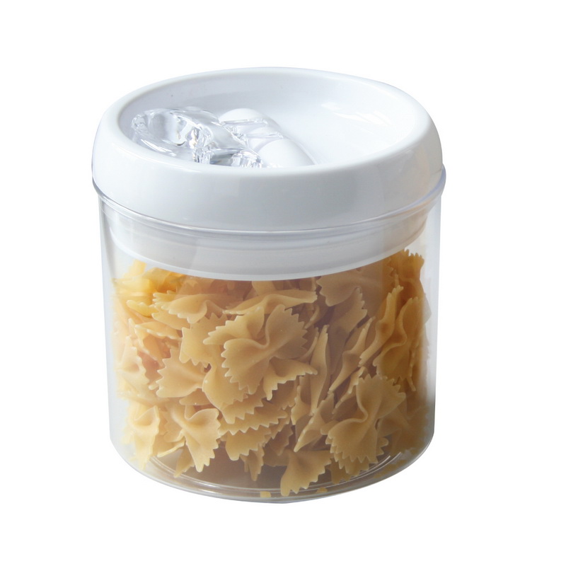 0.9 Litre Round Recipient Canister - Stackable Storage Container with Airtight lid, Sweet, Snack, Spaghetti & Cereal Dispenser - Durable, Transparent, Storage Organizers for Kitchen