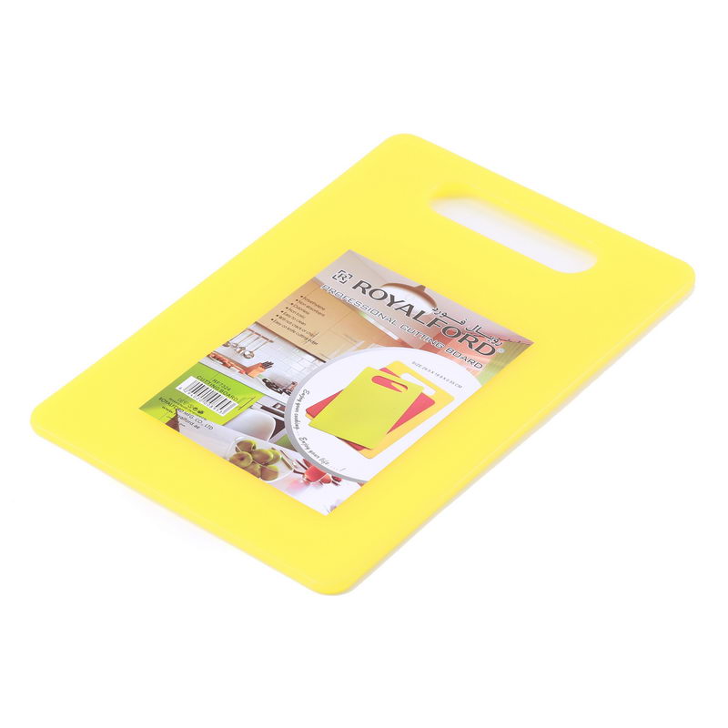 Royalford RF7324 Chopping Board - Cutting Board with Non-Slip Base- Perfect for Fruits & Vegetables -Hanging Hole for Easy Storage - Multipurpose Dual Usage Kitchen Cutting Board (Yellow)